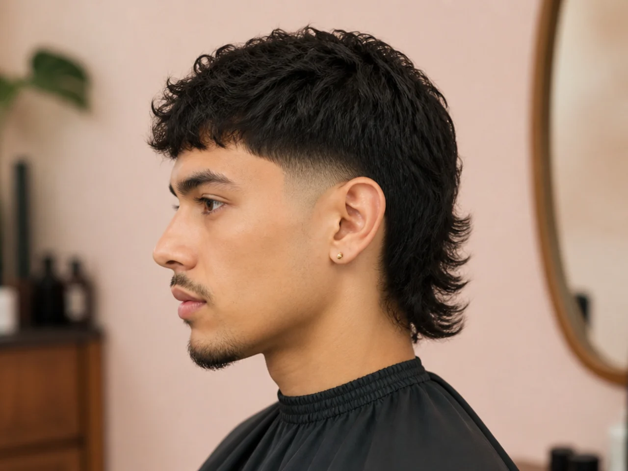 Modern low fade mullet with short front and longer back