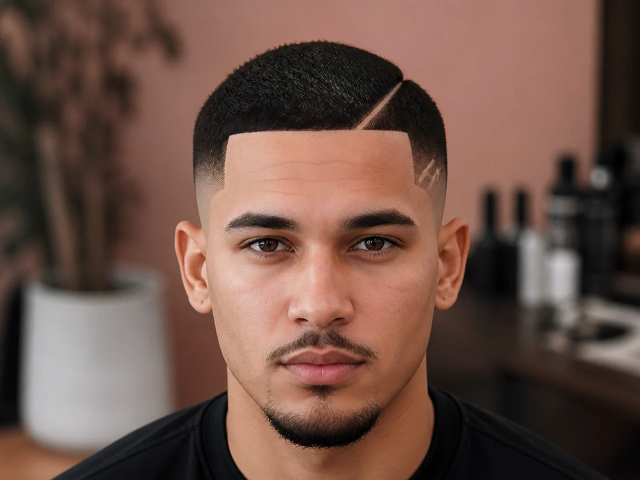 A low fade with a small design