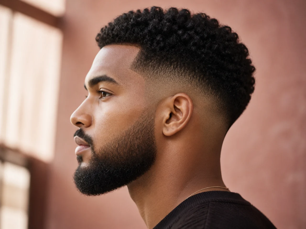 A low fade with a beard