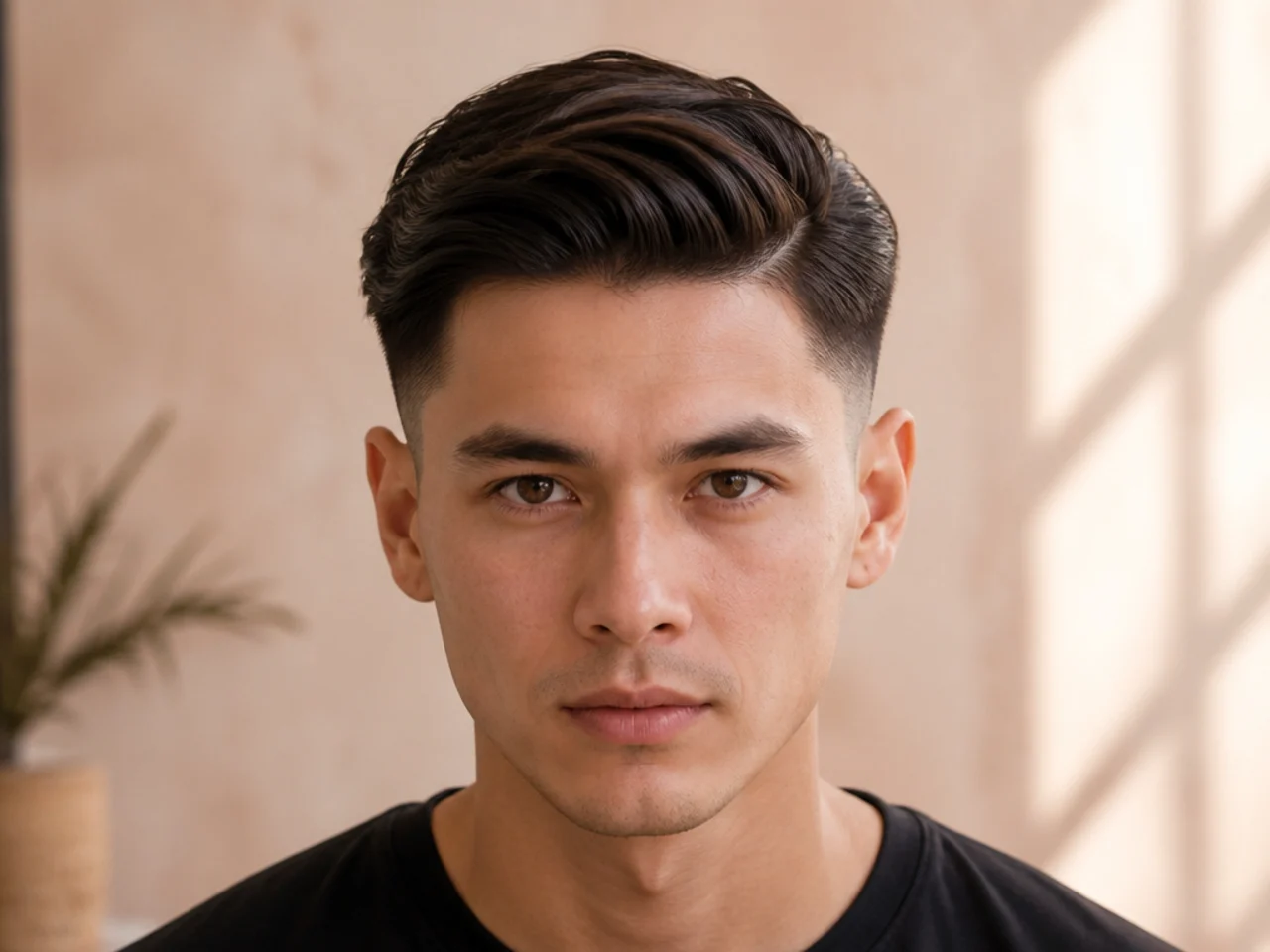 A low fade with the sides lifted to expose the blend