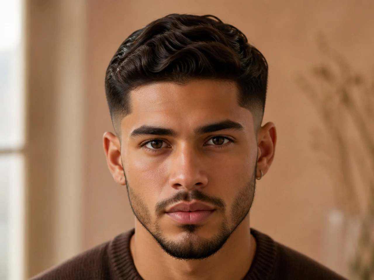 A low fade with the sides left full