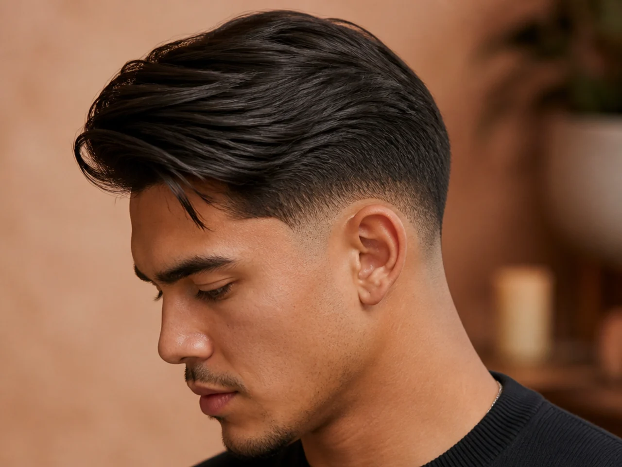 A low fade swept across and down