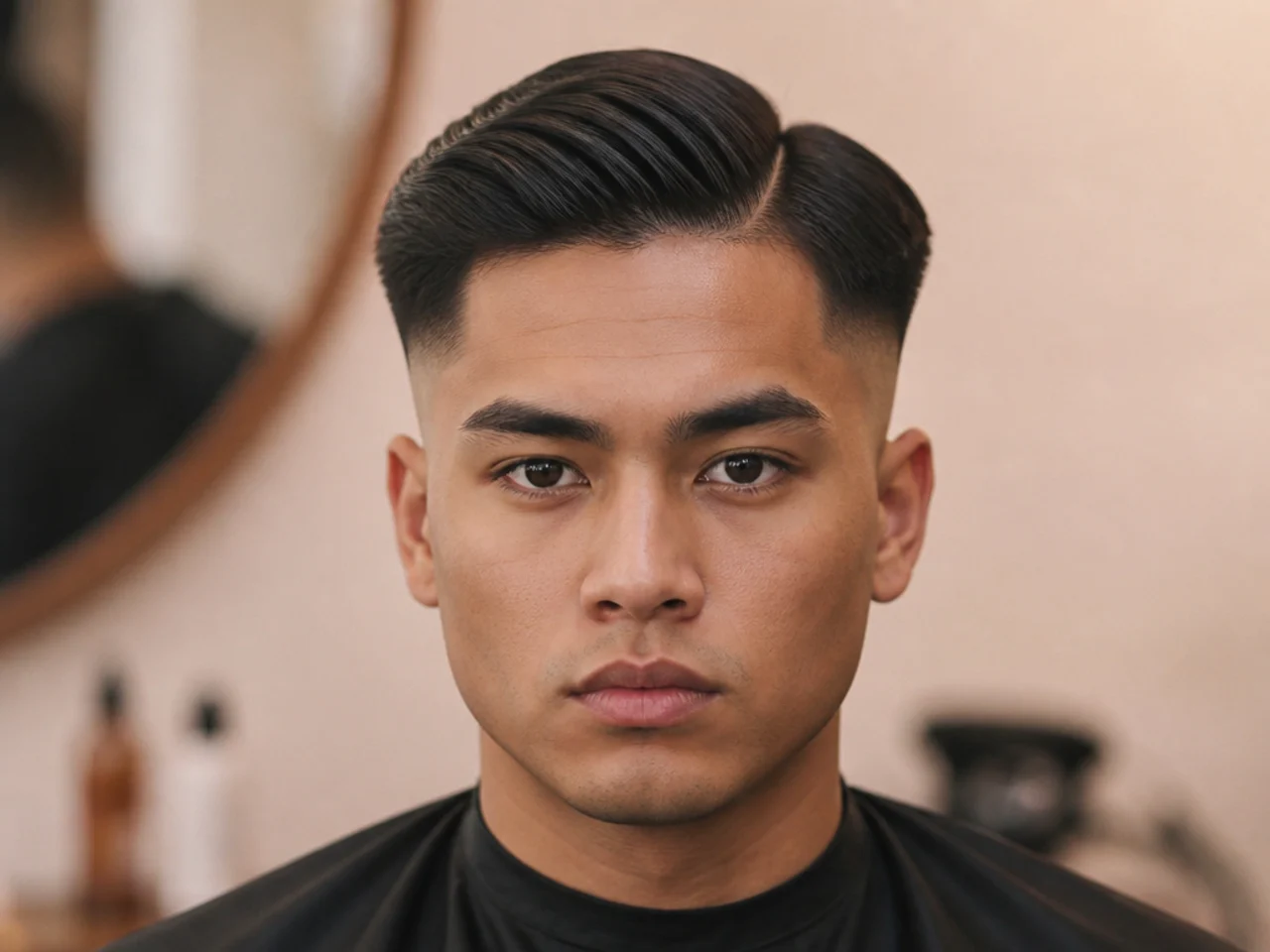 A low fade looking bulky at the sides