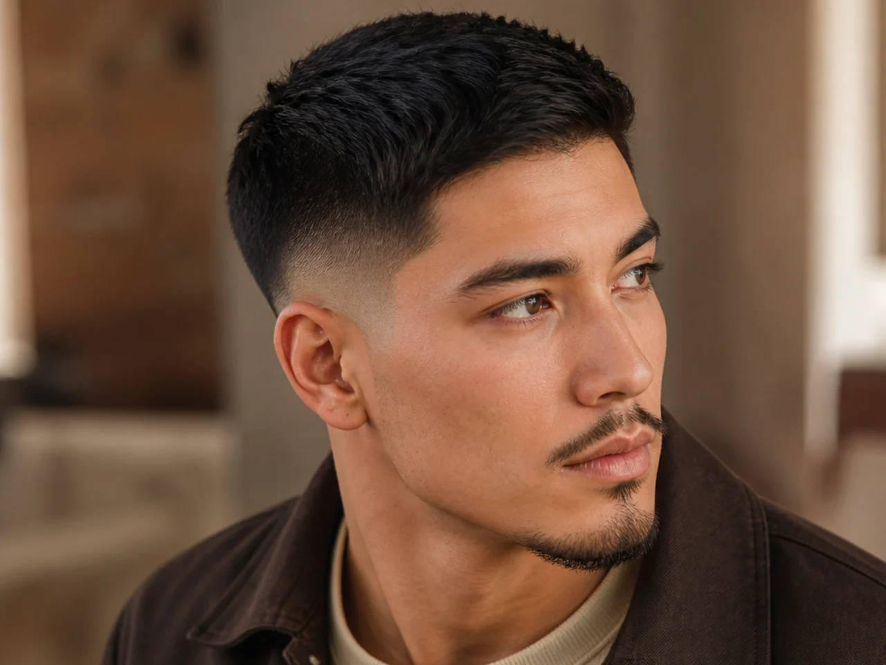 Three-quarter view of a settled low fade