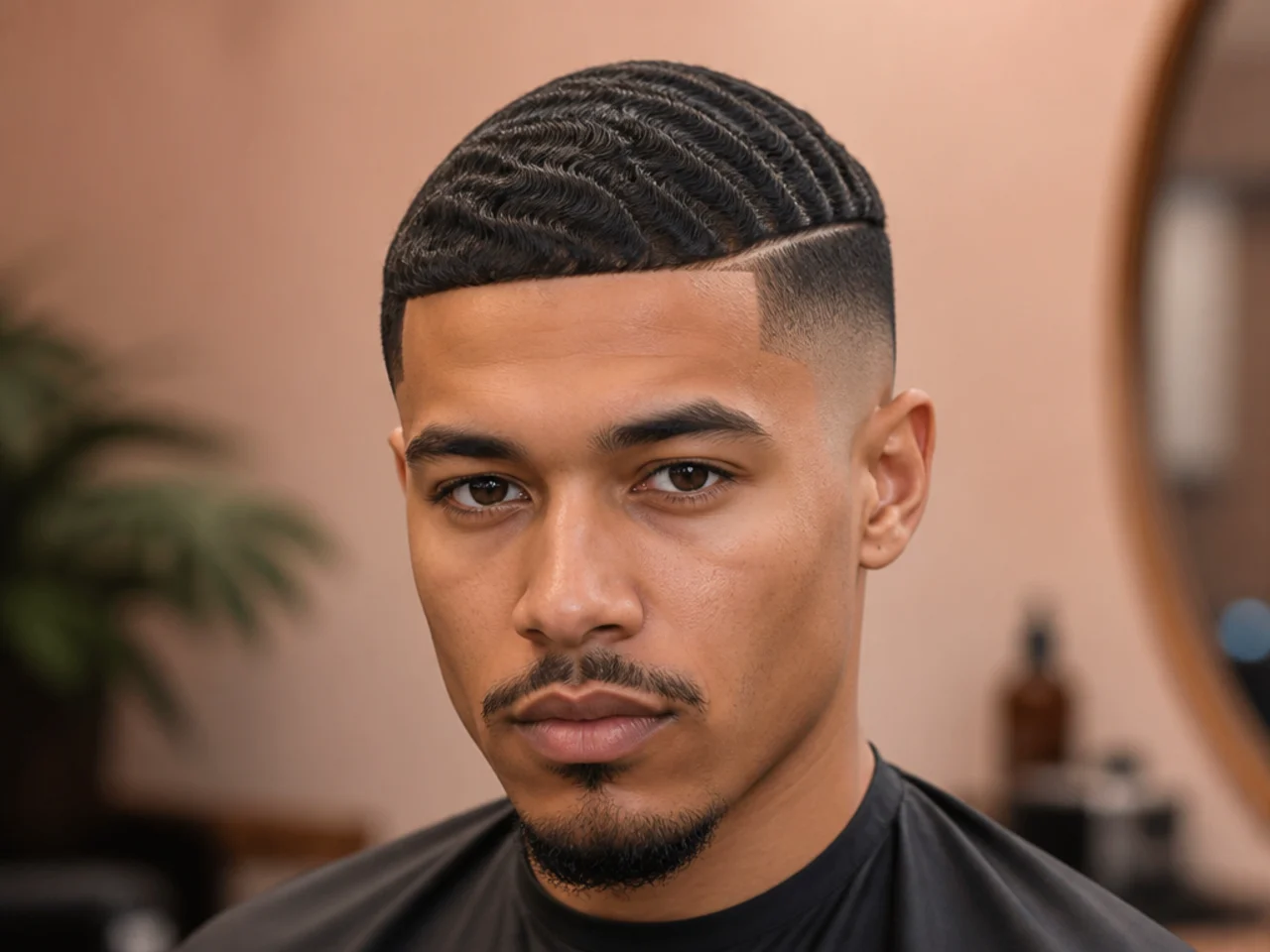 A low skin fade with waves