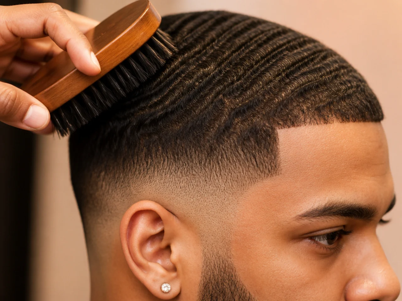 A wave brush used above a low fade line