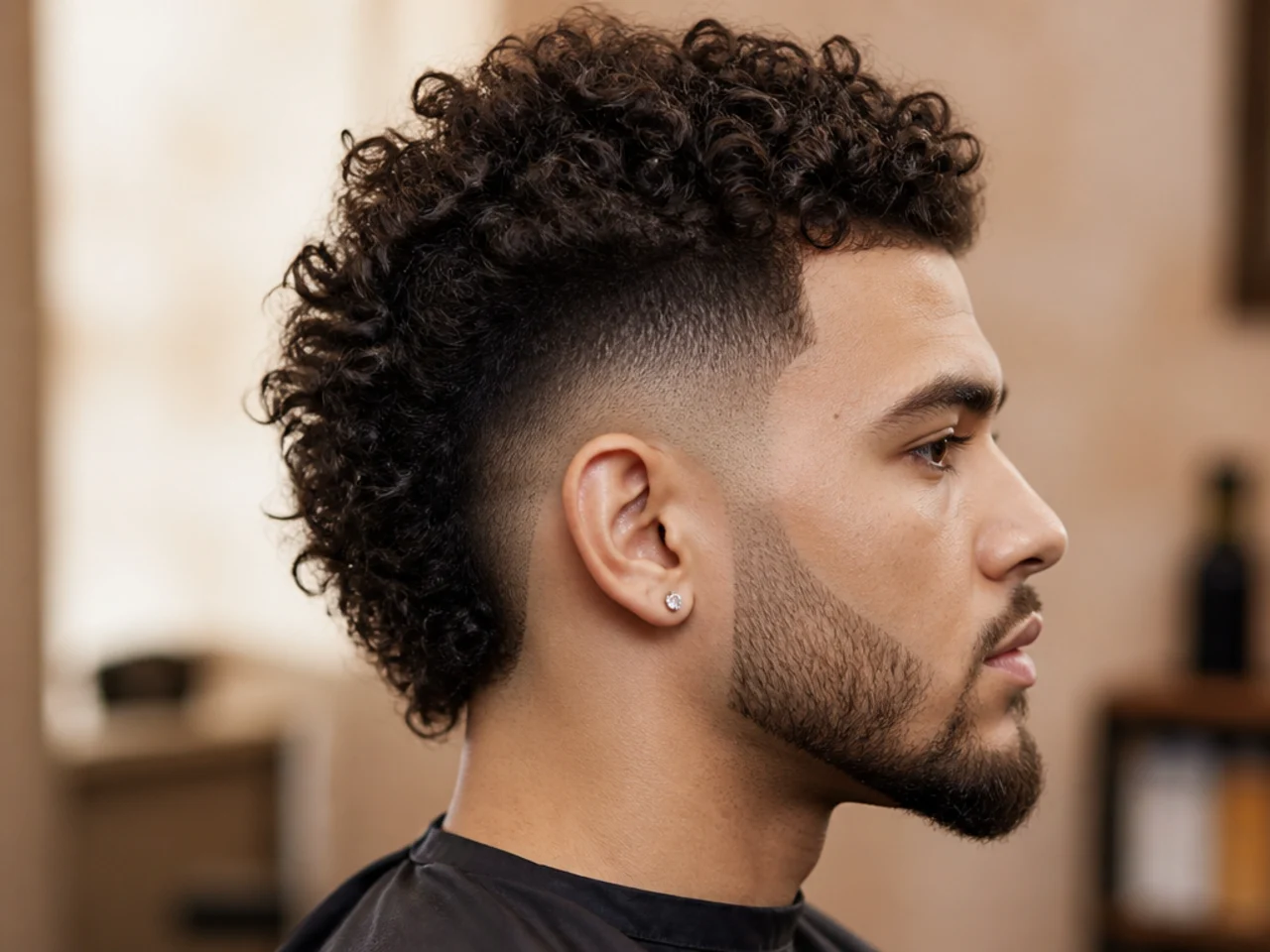 Loose Curly Mohawk Fade