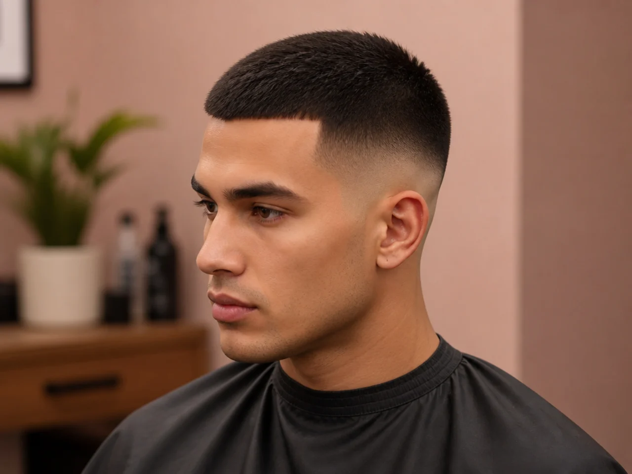 Modern Buzz Cut with Clean Low Fade