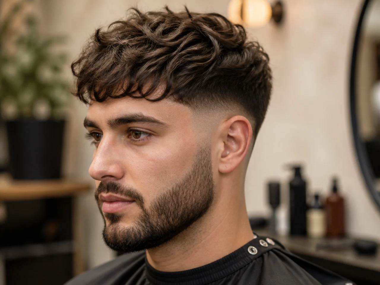 Textured Crop with Low Fade and Groomed Beard