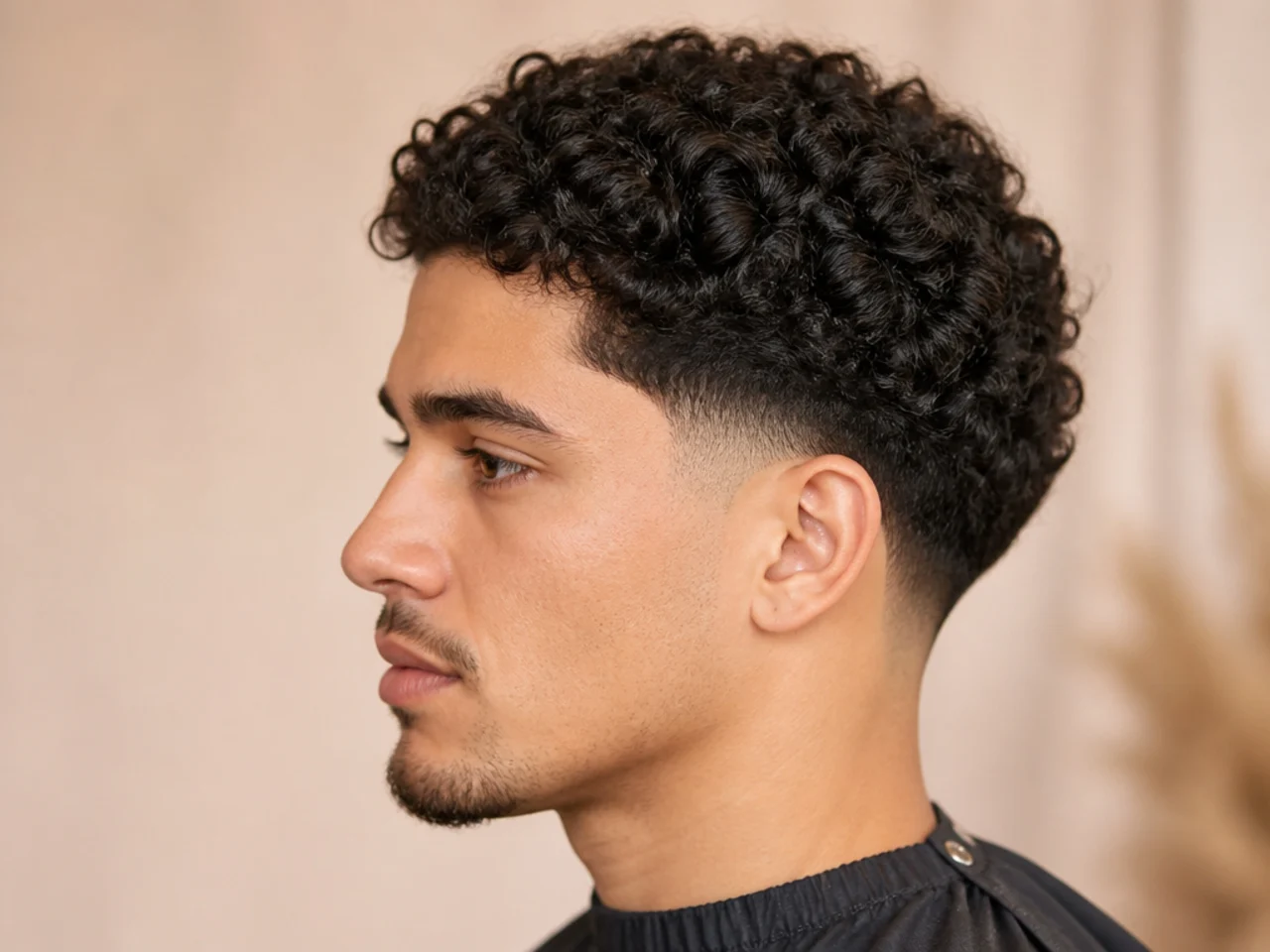 Editorial grid of 25 low fade taper haircut variations styled on 25 different young men in a barbershop lookbook