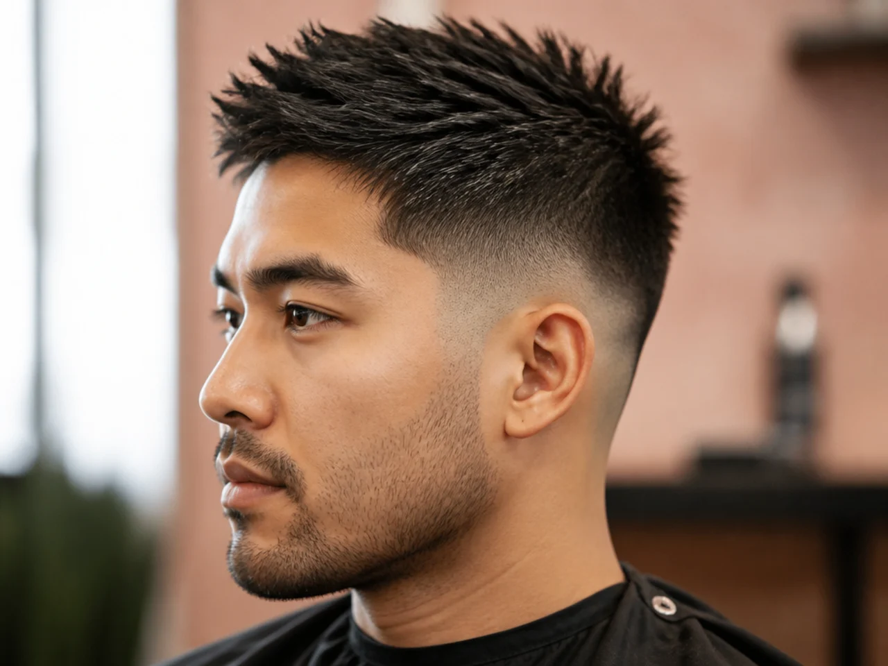 Short Spiky Hair with Fade