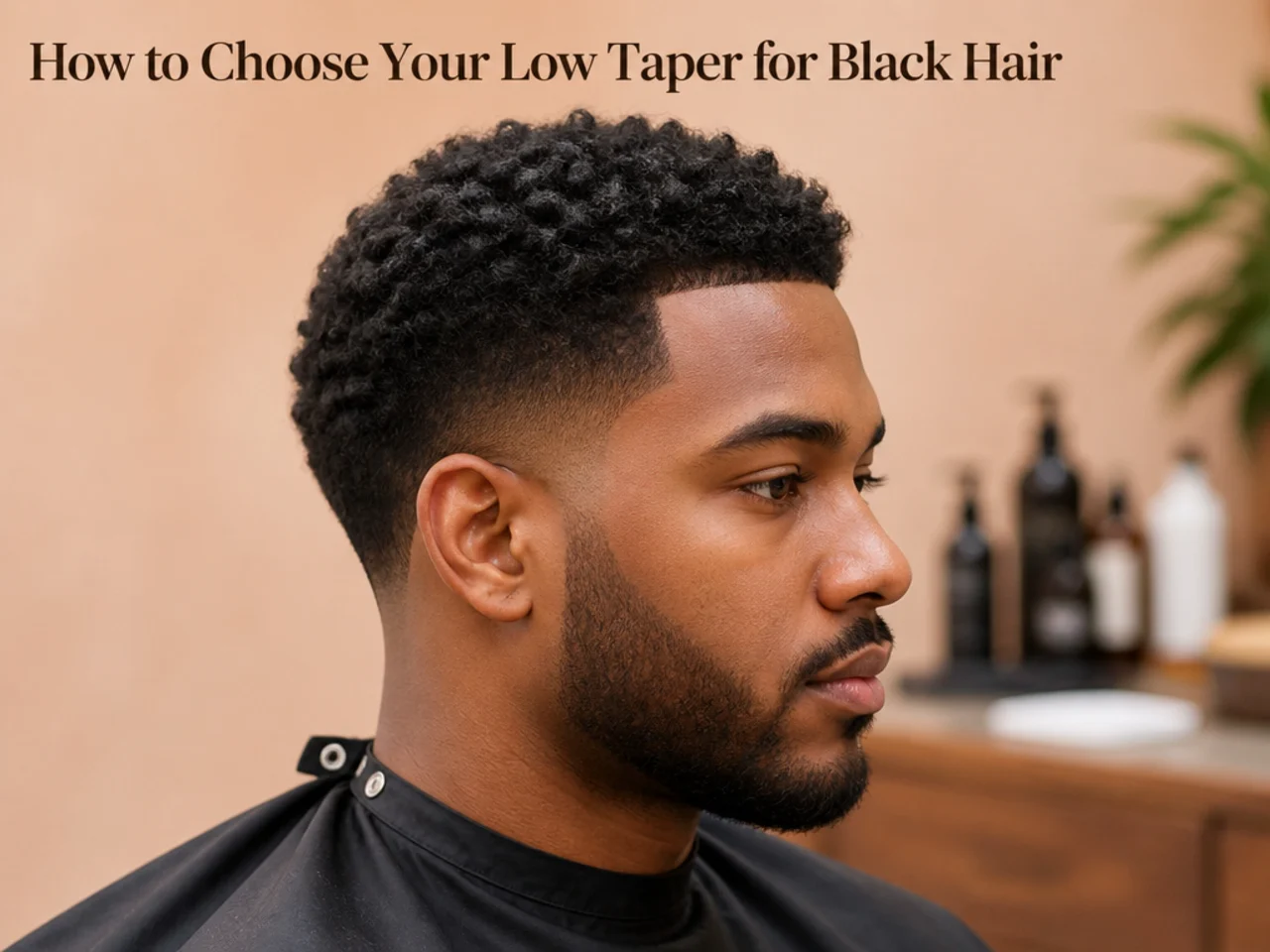 Three Black men side by side showing short waves, a sponge coil afro, and cornrows all paired with a clean low taper fade