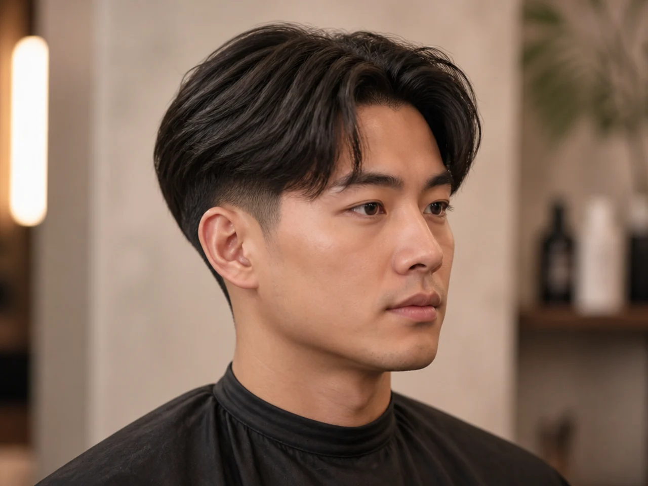 Two block middle part with a hidden clippered under-layer and low taper fade