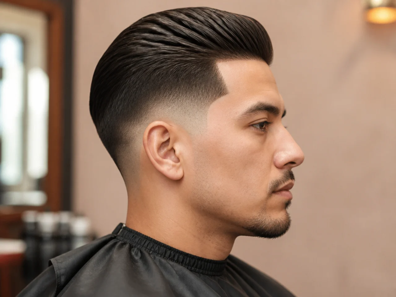 Brush Back with Taper Fade and Line Up
