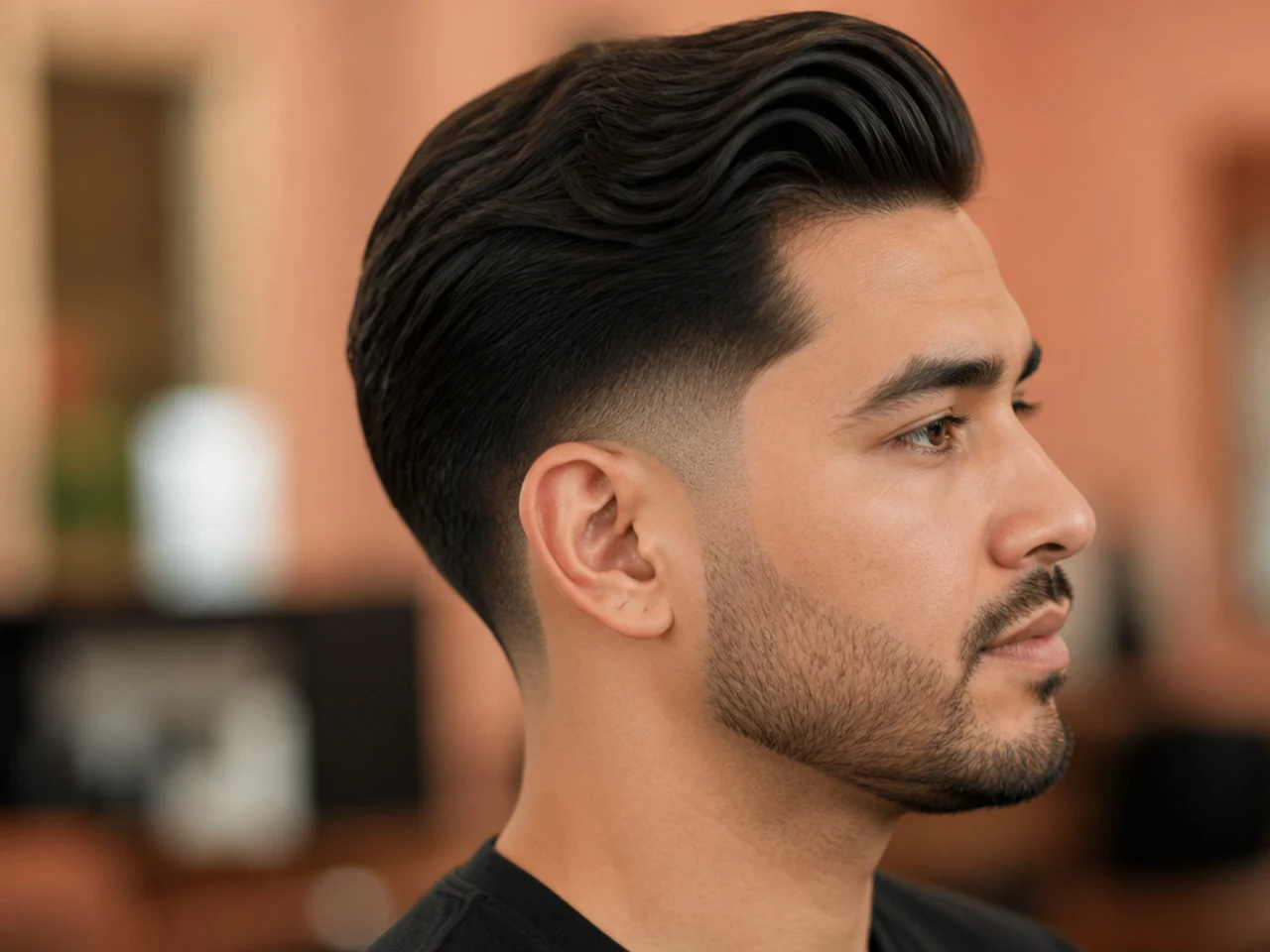 Classy Low Taper Fade with Longer Hair on Top