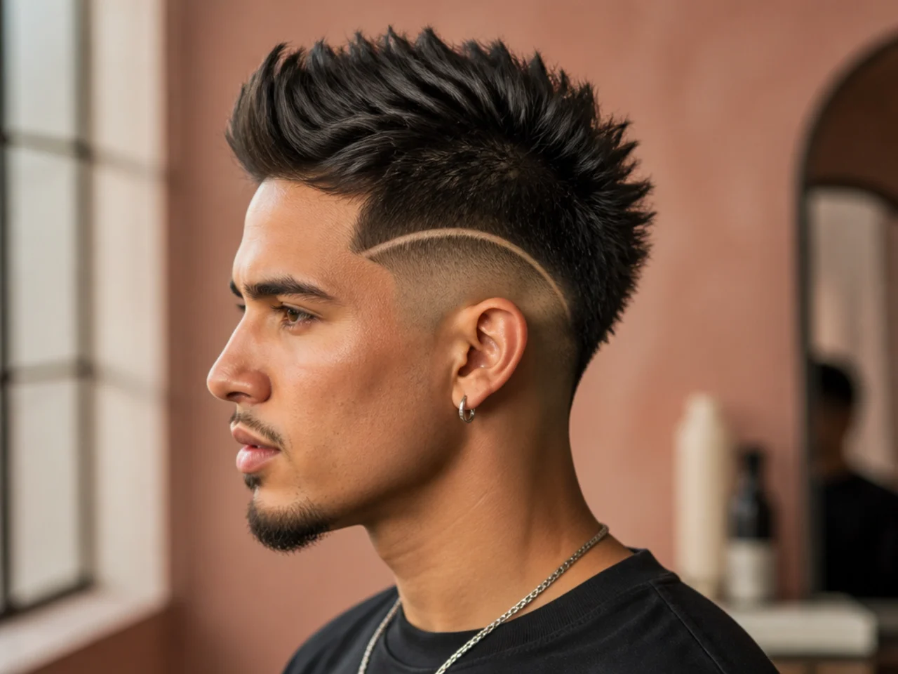 Faux Hawk with Low Taper Fade and Design