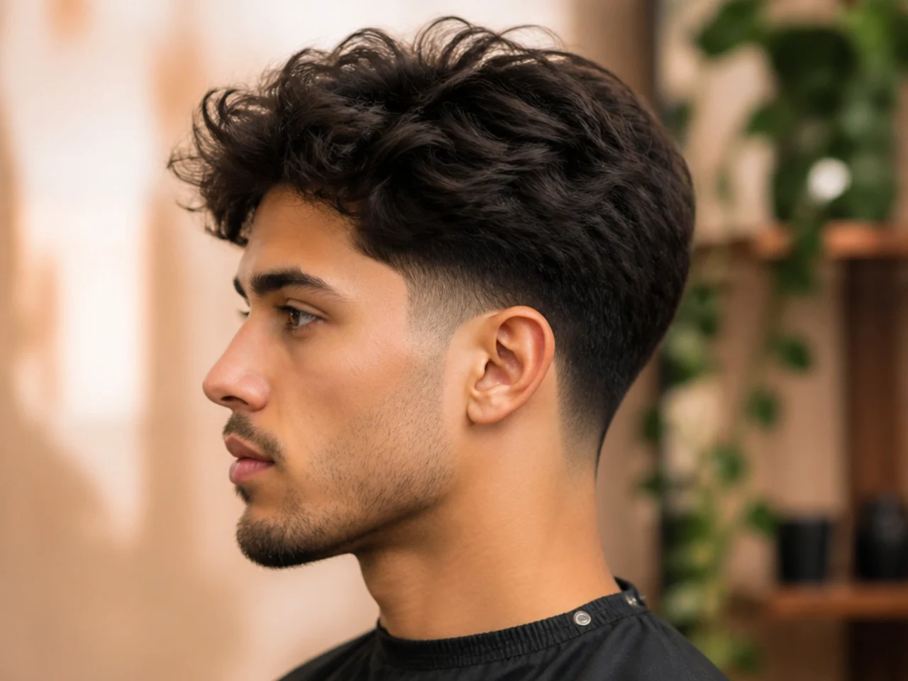 Fluffy Hair with Low Taper Fade