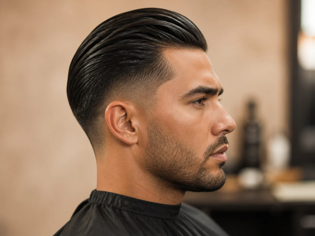 Low Fade Taper fade with Slick Back