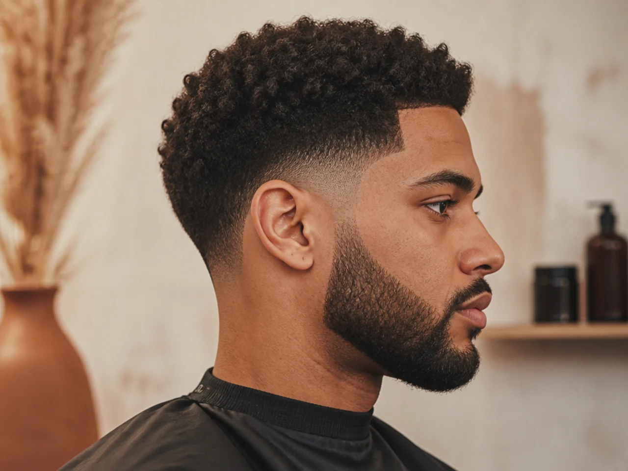 Low Taper Fade with Beard