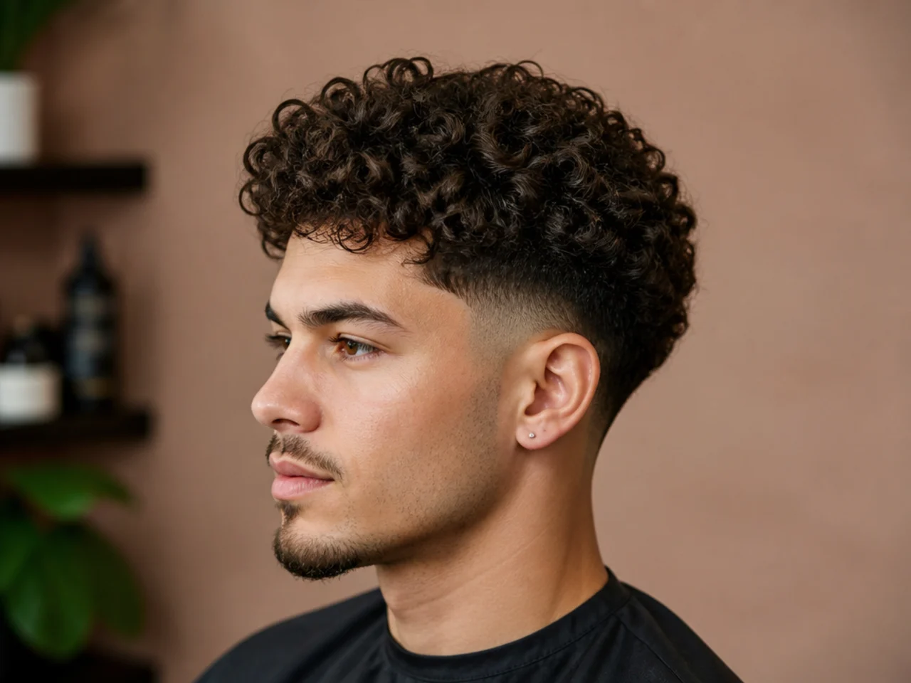 Low Taper Fade with Curly Hair