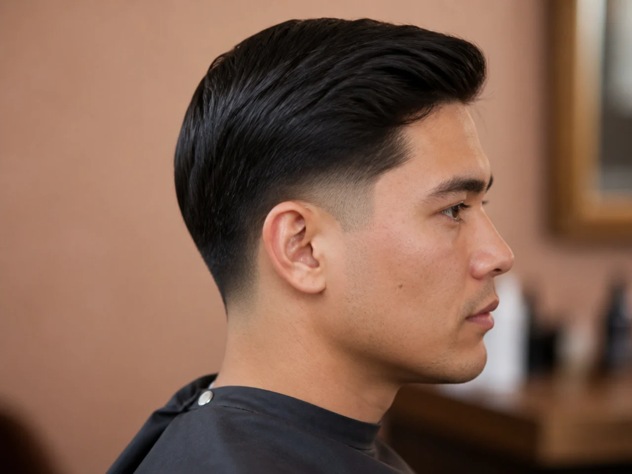 Low Taper Fade with Straight Hair