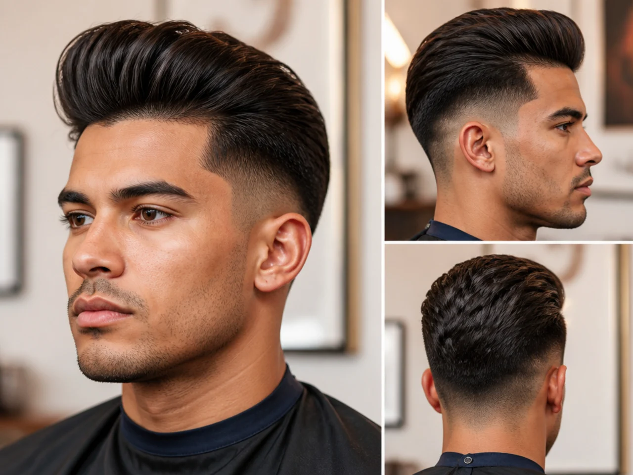 Modern Pompadour and Low Taper Fade