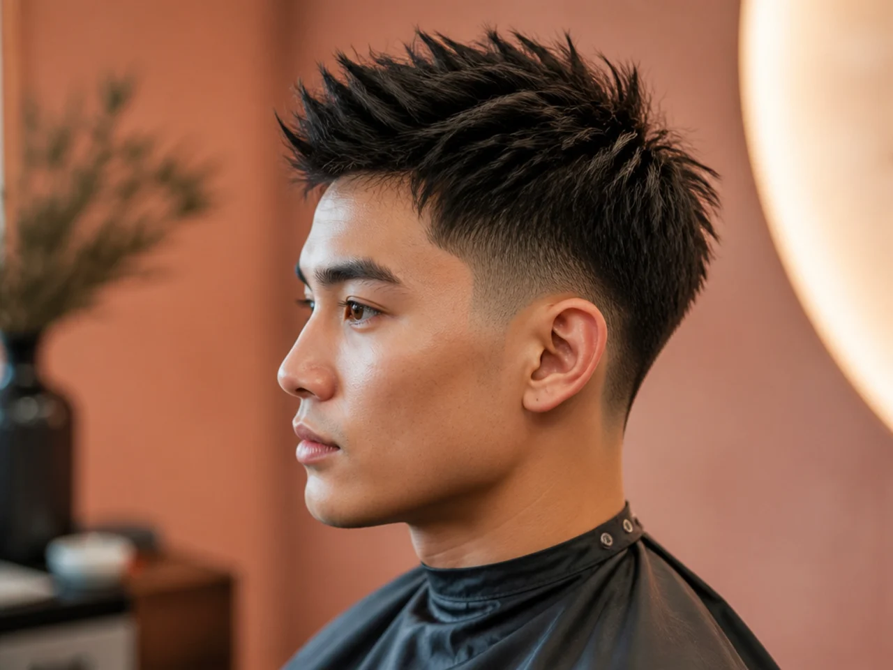 Stylish Spiky Hair with Low Taper Fade