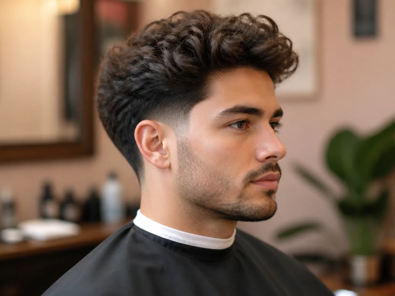 Thick Fluffy Style with Low Taper