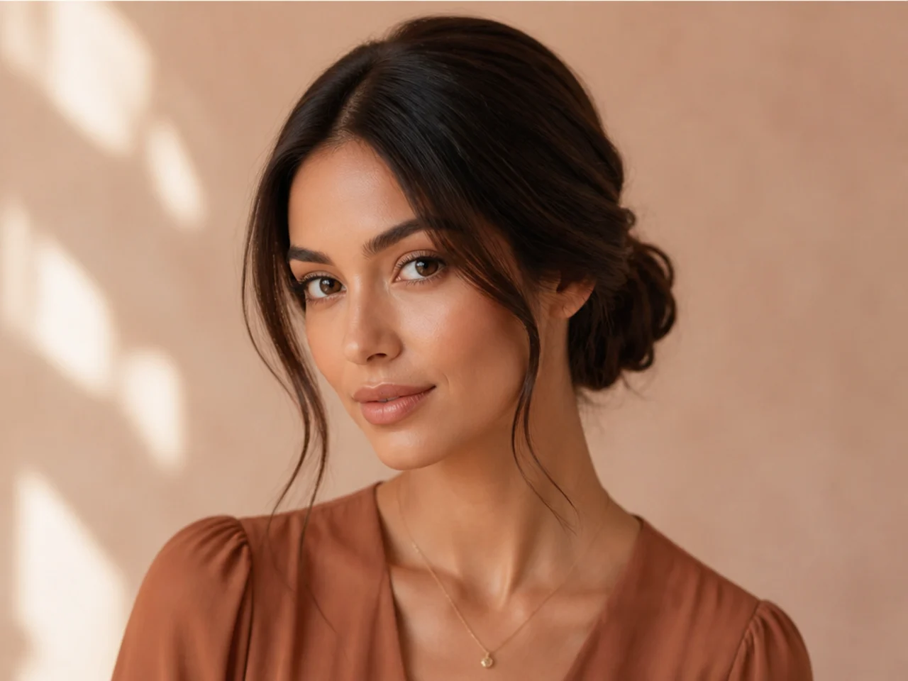 Low Bun With a Wrapped Hair Strand