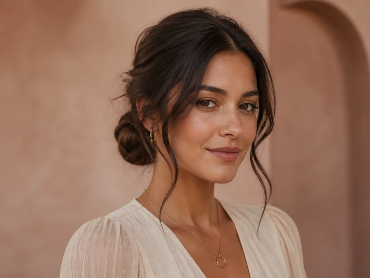 Messy Low Bun With Face-Framing Tendrils