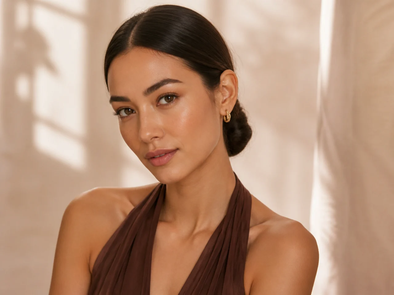 Sleek Low Ponytail Twisted Into a Knot