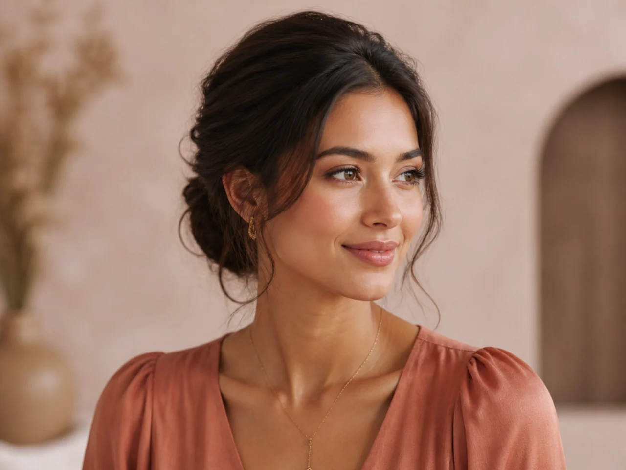 Soft Low Chignon With Volume at the Crown