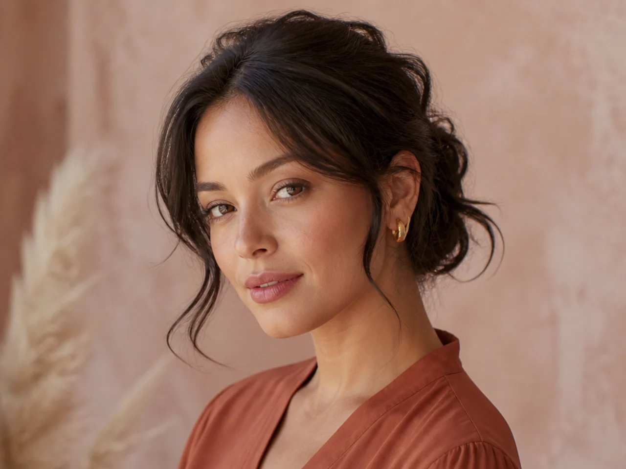 Textured Low Updo for Shorter Hair