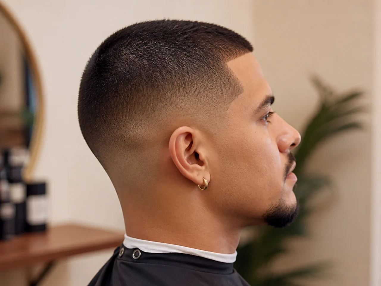 High taper fade with a buzzed top for clear contrast