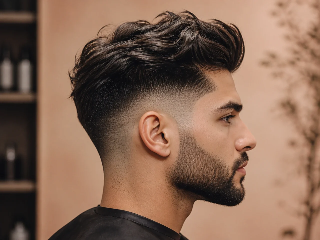 High taper fade paired with substantial length on top for strong contrast
