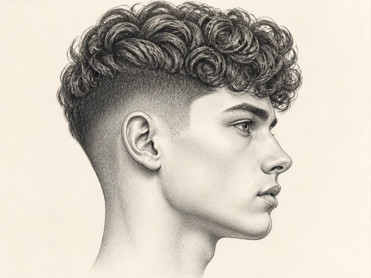 A curly undercut