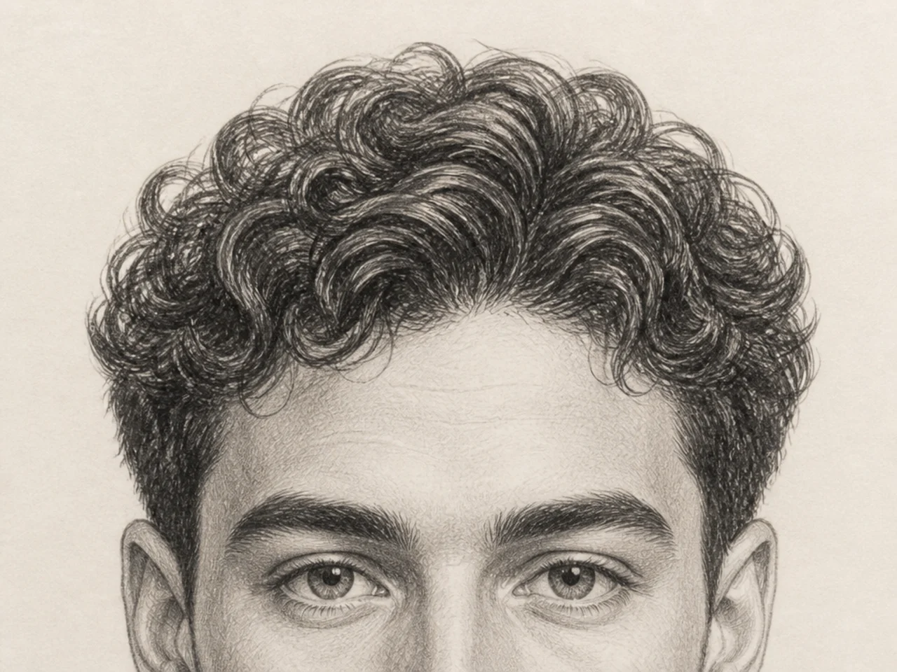 Medium curls with a natural hairline