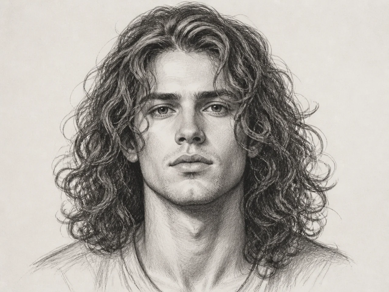Longer male curly hair