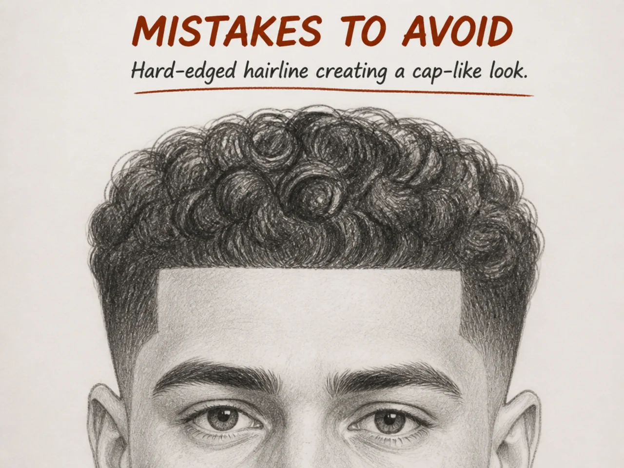 A hard-edged hairline creating a cap-like look