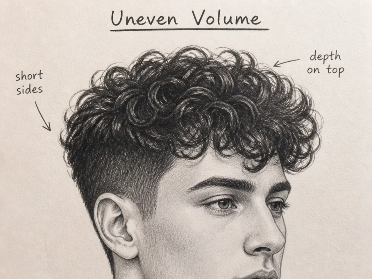Uneven volume with short sides and depth on top