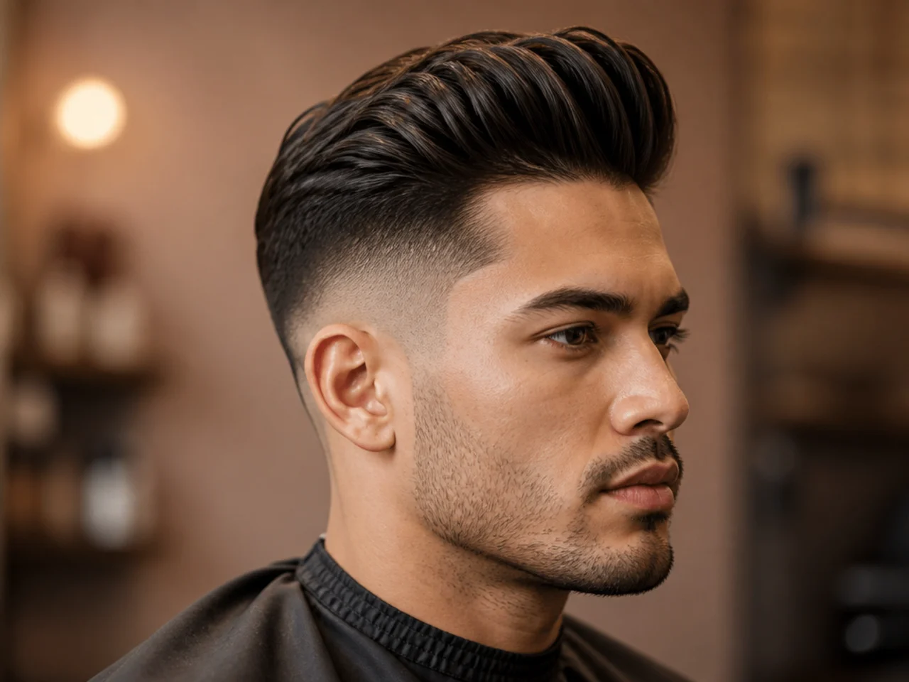 Medium Fade with Pompadour or Quiff
