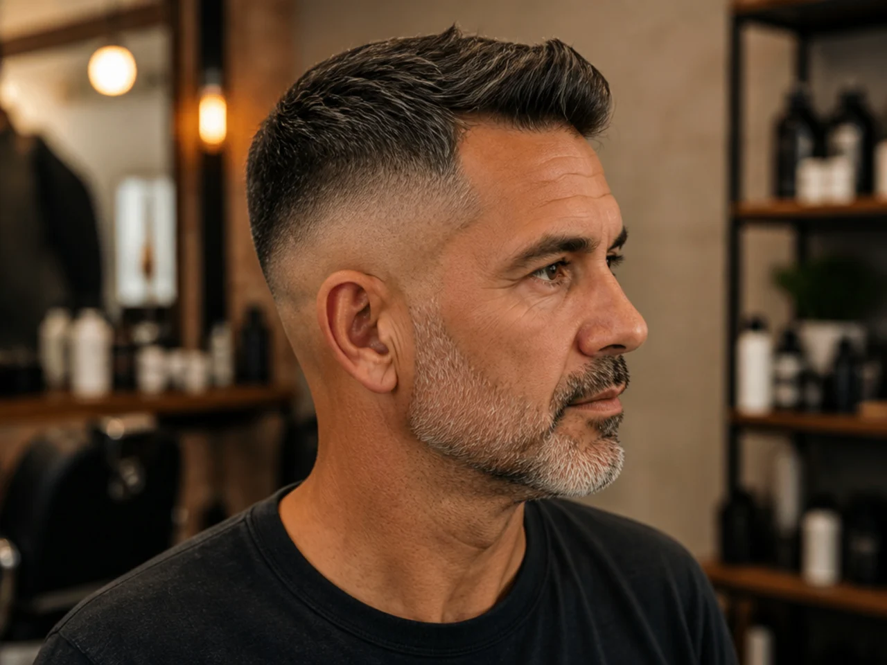 fade haircut for 50 year old man