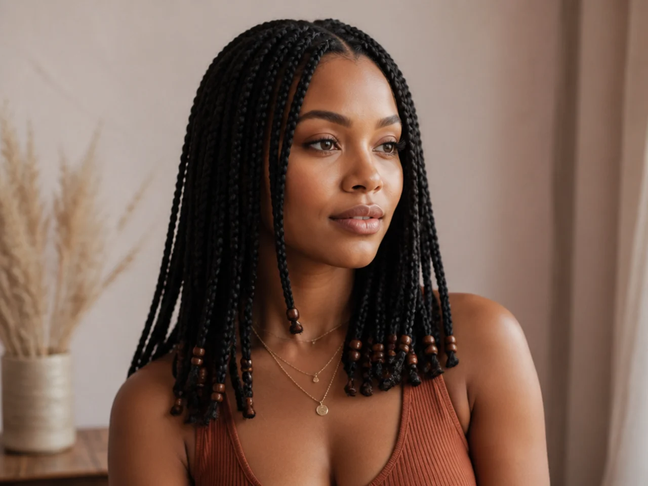 A standard bead sitting easily on a medium braid