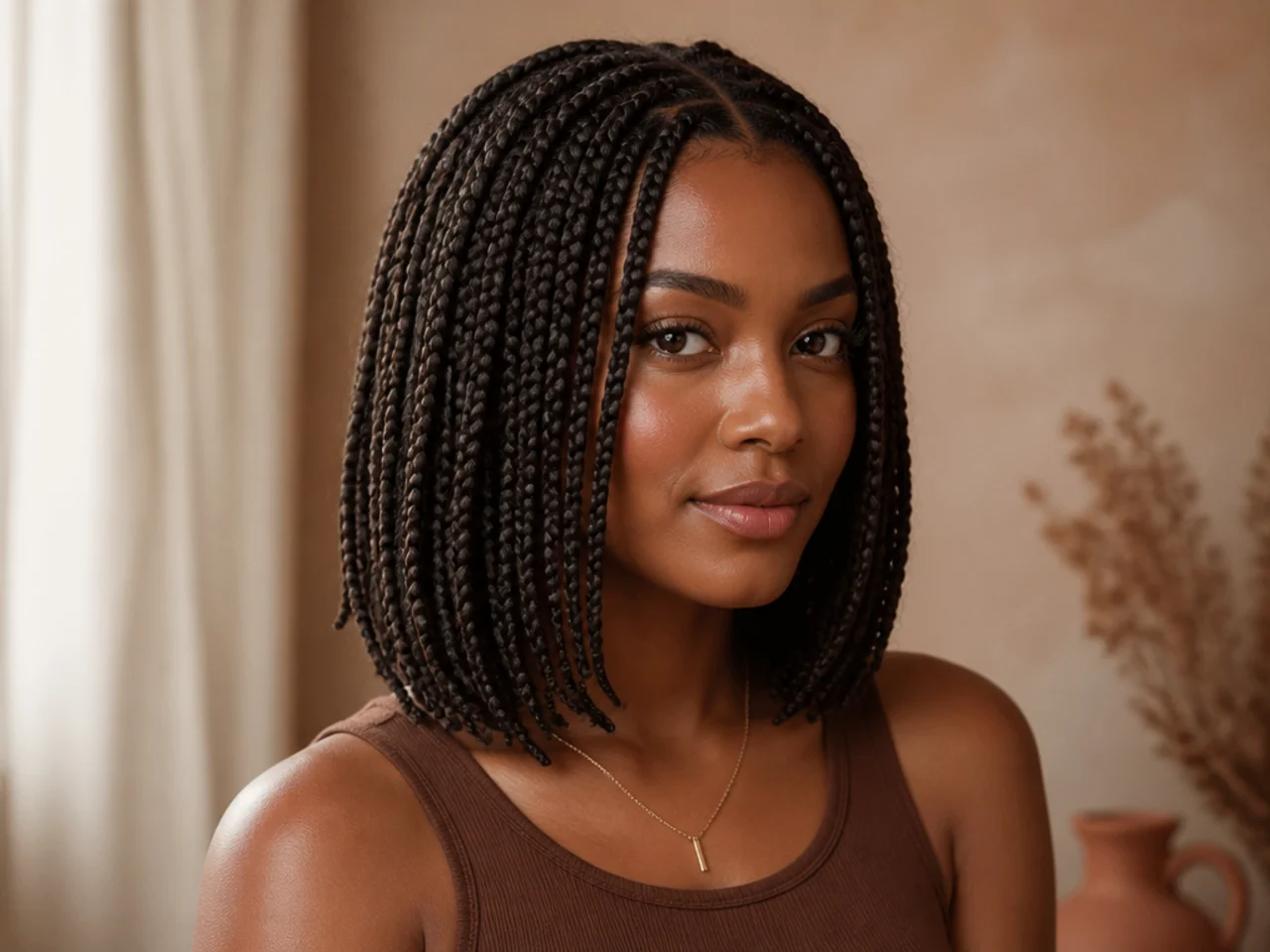 Medium braid bob at six weeks of wear
