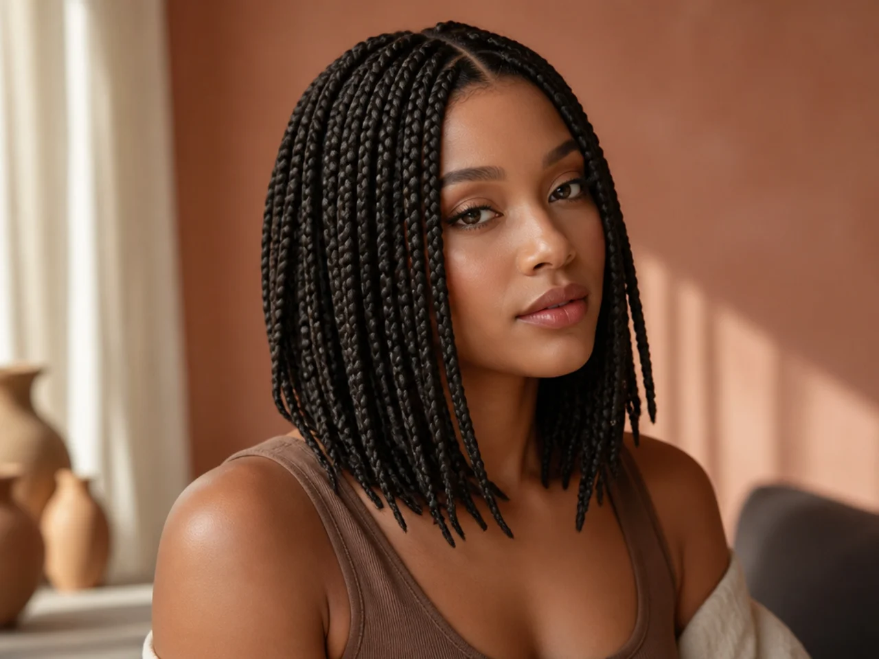 Collarbone-length medium braid lob