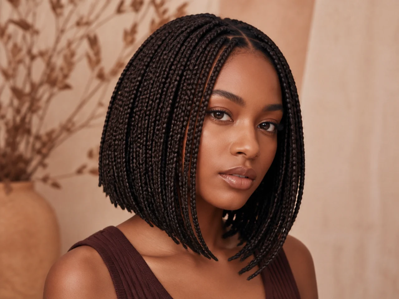 A-line medium braid bob
