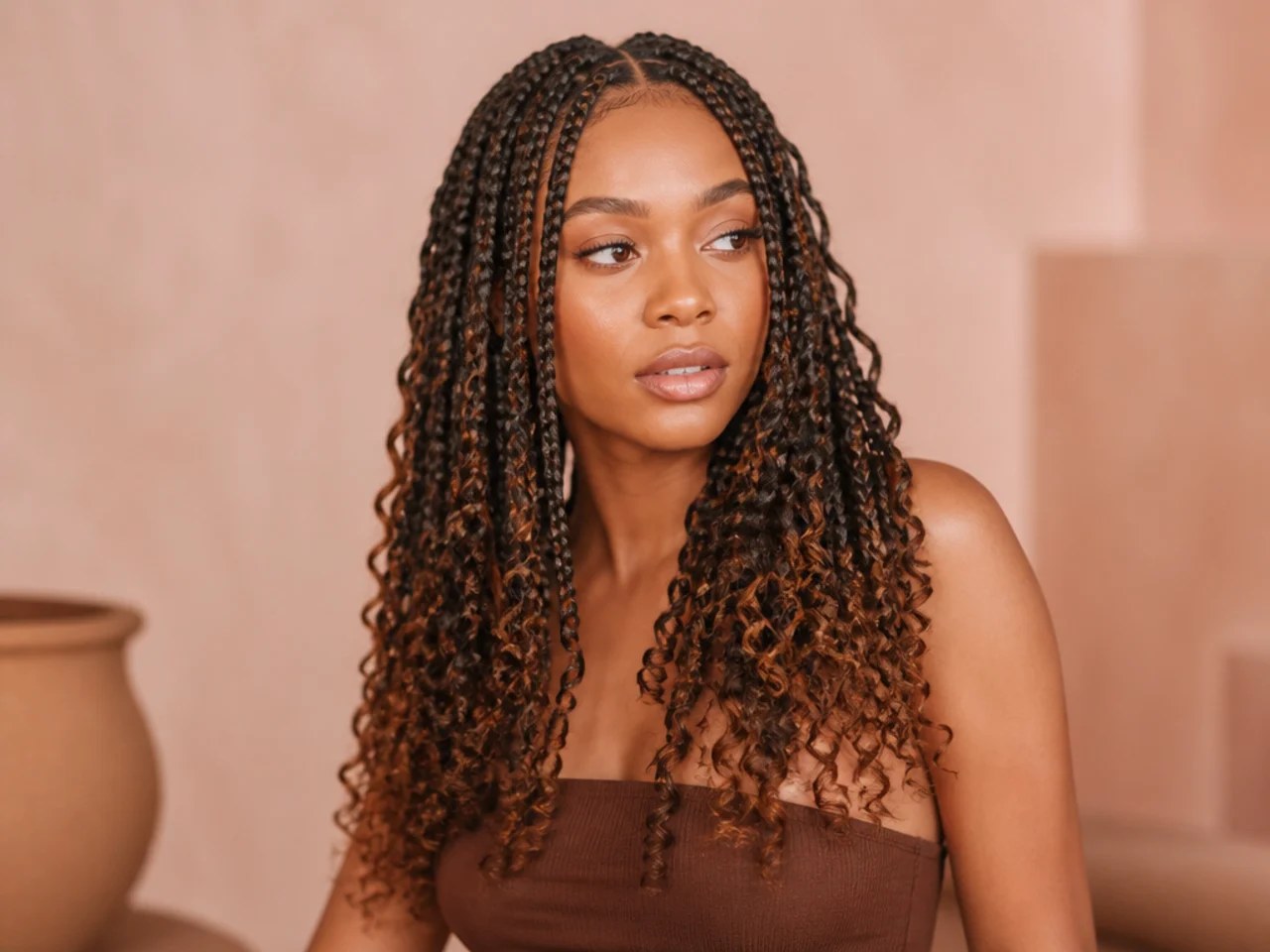 Curl release points staggered across neighbouring braids