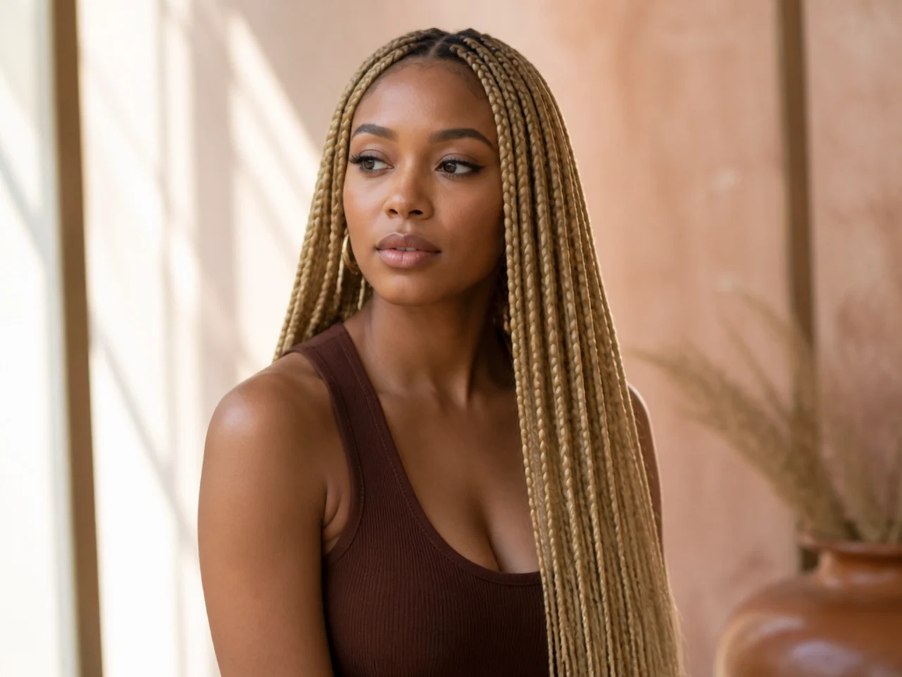 Blonde medium braids from a single dye lot