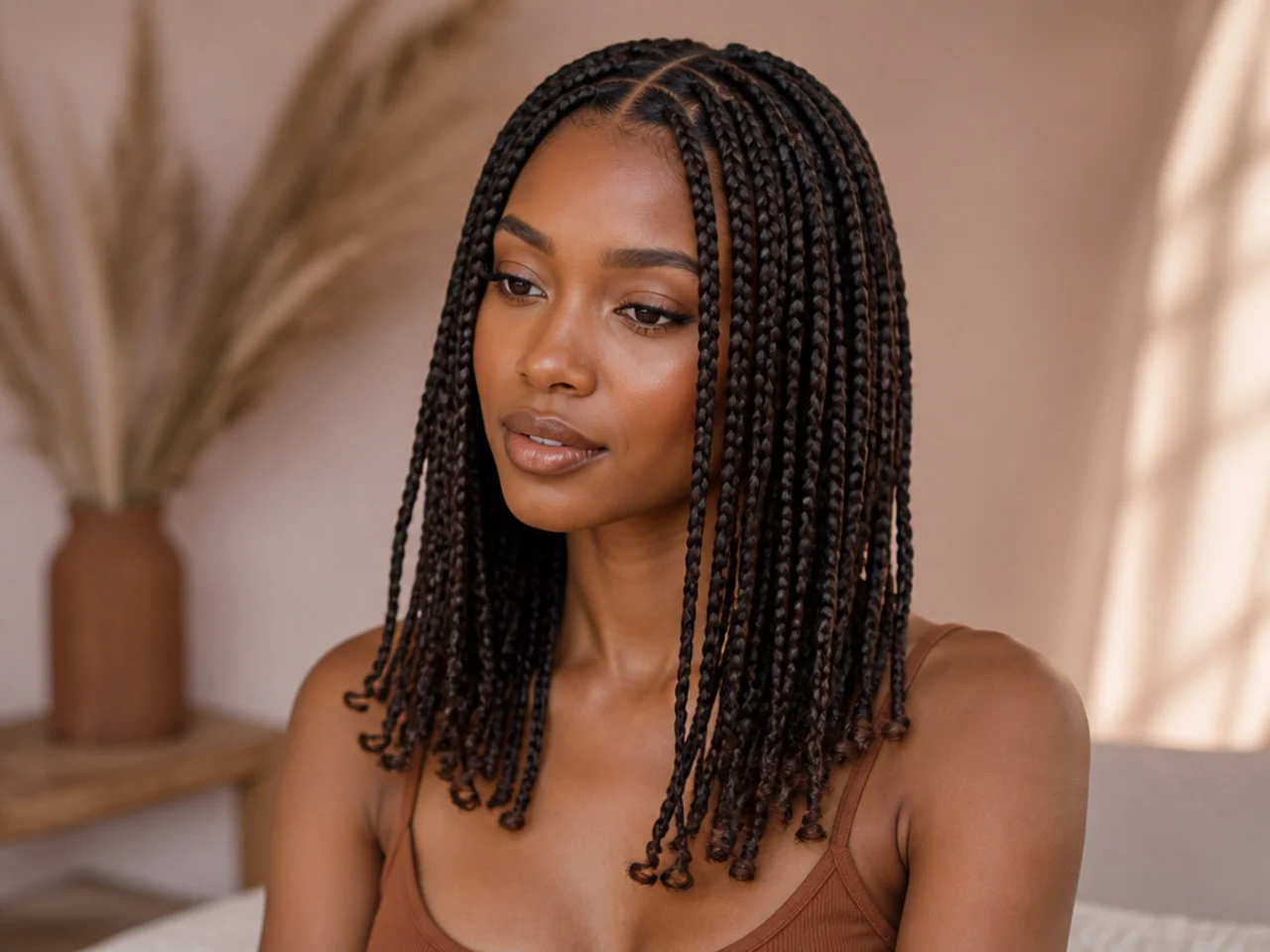 Medium braid sections parted before braiding