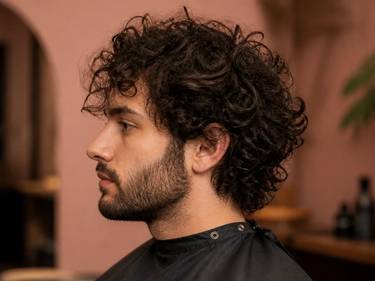 Close-up of curly hair ends showing split ends before a micro-trim and clean curl definition after